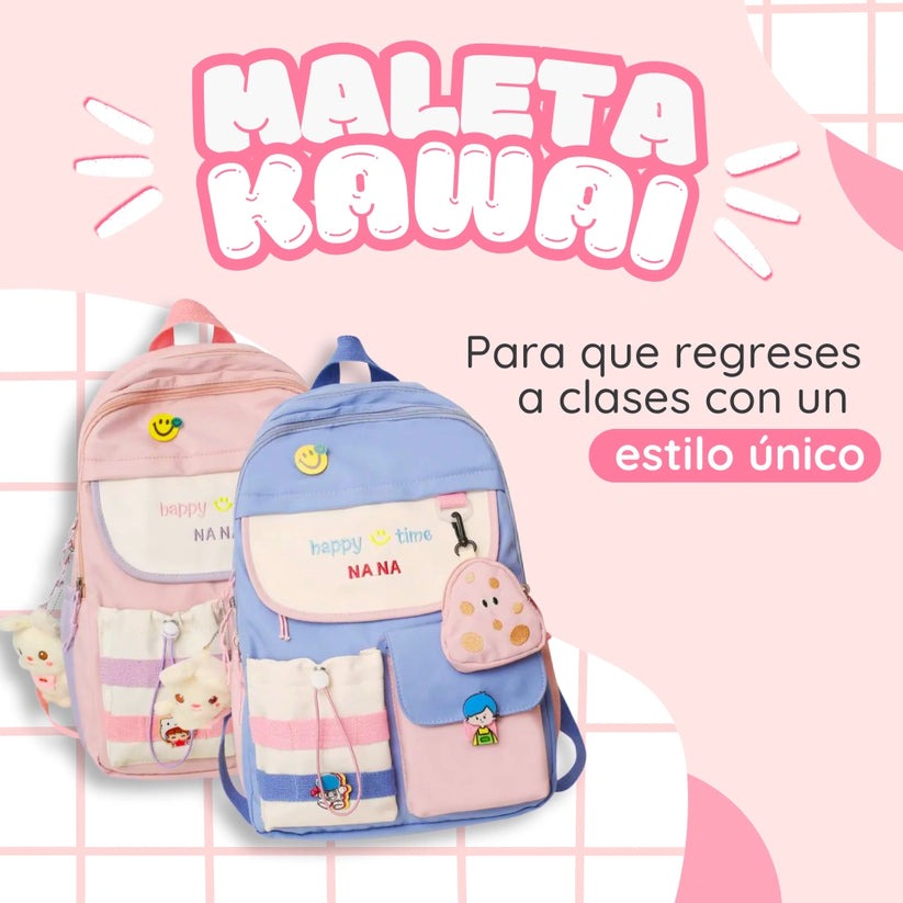 MOCHILA KAWAI: DISEÑO DIVERTIDO Y FUNCIONAL PARA TUS VIAJES✨