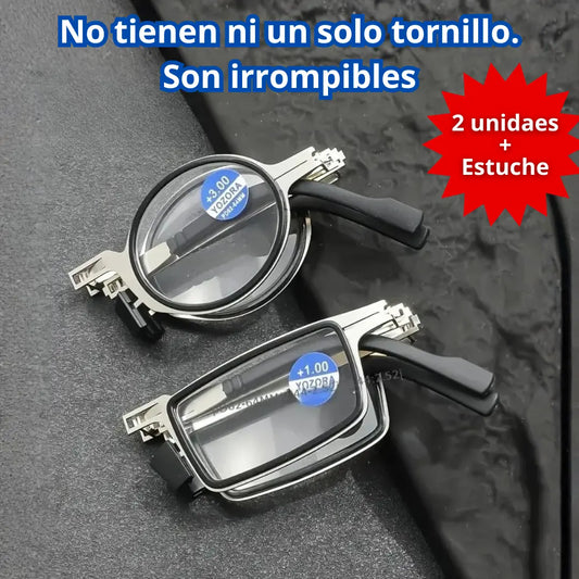 ¡Llévalas a todas partes! Gafas plegables, ultraligeras y sin tornillos - 2 Unidades