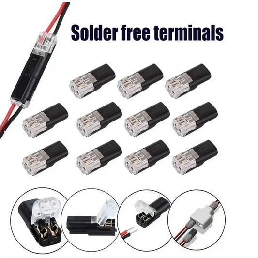 CONECTOR ENCHUFABLE DE DOBLE CABLE CON HEBILLA DE BLOQUEO🔌