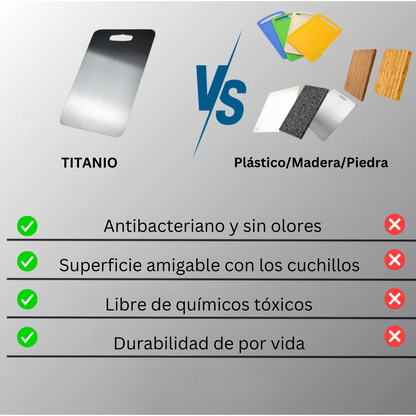 2 TABLA DE CORTAR TITANIO PURO + AFILADOR 🔪